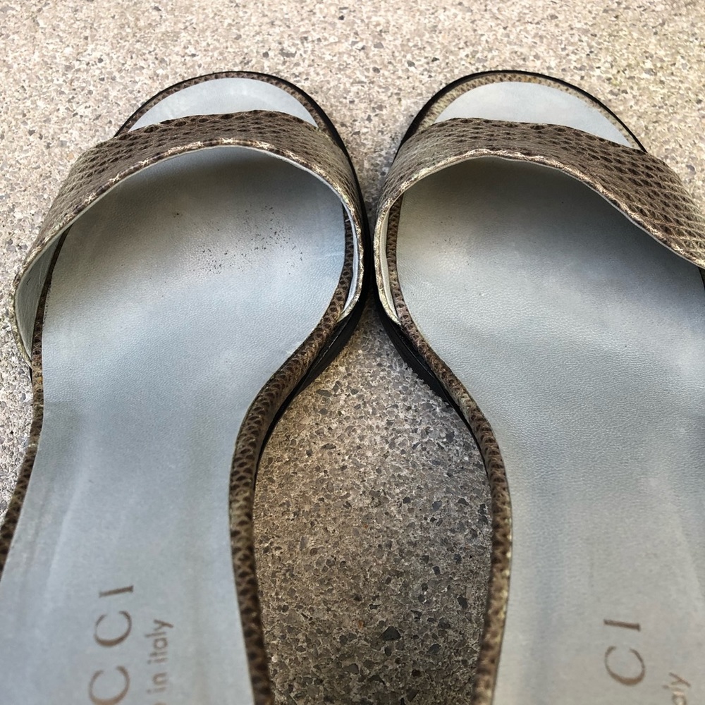 Gucci Snakeskin Slides green/black Tom Ford sz 10 - Picture 5 of 8